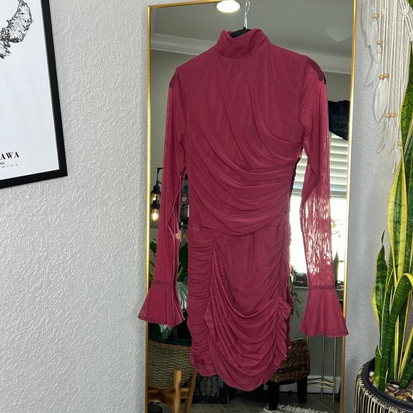 HOUSE OF CB 'Lucasta' Mulberry Gathered Mini Dress NWOT - Picture 8 of 11